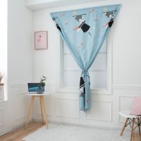 [魔术贴免打孔]遮光粘贴窗帘学生宿舍卧室遮阳隔热出租房遮隐私 魔术兔 0.95米宽0.75米高魔术贴一片