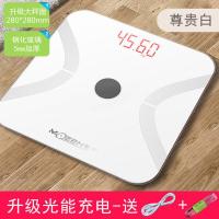 充电款体重秤家用精准智能体脂秤成人个性减肥称体重人体电子秤 尊贵白光能充电-280*280mm