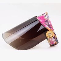 防护飞沫面罩防晒遮阳帽女遮脸防紫外线夏季男骑车电动车太阳帽子 硬发箍不可调节+单色镜片--颜色随机