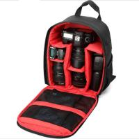 夏季数码相机包双肩轻便防水单反摄影包尼康佳能照相机背包 红色