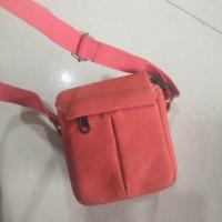 佳能尼康索尼富士微单相机包单反便携可爱单肩数码收纳包保护袋 帆布红色