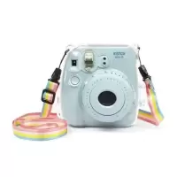 适用富士拍立得mini9/8/11相机包保护壳透明水晶壳mini8保护套配 [透明+送肩带]拍立得mini8/9