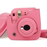 富士拍立得mini8 mini9包单肩相机皮套摄影包保护壳保护套 火烈鸟粉