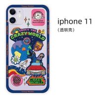 原创荧光蓝宇宙星球恐龙适用苹果12ProMax手机壳iPhone11透明软壳 透明全包镜头 苹果7