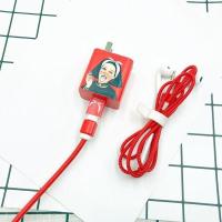 华为P30/P20pro数据线保护套荣耀10充电器保护线mate10耳机缠绕绳 红叼烟女