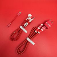 苹果11数据线保护套手机充电器保护线ipone充电线保护绳耳机绕线 supreme红（普通线）