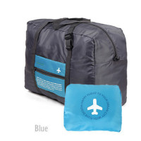 可折叠大容量防水行李袋男女可挂行李箱旅游包尼龙手提衣服收纳包 飞机包天蓝