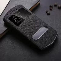 8848M4钛金手机壳翻盖8848M5皮套8848m5开窗保护皮套商务M5皮套M5 8848M4 翻盖款荔枝纹黑色