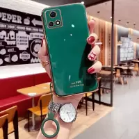 vivoiqoou3手机壳女v2061a腕带硅胶保护硅胶套全包防摔斜跨挂绳软 [电镀暗夜绿]单壳 IQOO U3