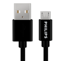 飞利浦安卓手机数据线2A通用快充加长充电线 黑色 2米