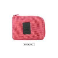 旅行收纳包2018旅行数码收纳包电源数据线充电器化妆包收纳袋 西瓜红小号 默认
