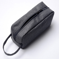 电源适配器加大容量鼠标数据线移动电源充电宝保护套手带式收纳袋 深灰