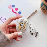 倍思w04耳机套W04无线蓝牙耳机保护套w04pro保护壳透明卡通可爱软 史努比+同款挂件 倍思W04/W04pro