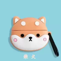 适用EDIFIER/漫步者Fitpods蓝牙耳机保护套声迈卡通硅胶防摔软壳 柴犬+黑扣 漫步者Fitpods 耳机套