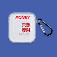 qcy t8保护套透明无线充电仓耳机套硅胶qcy t8s耳机壳文字防摔软 QCY T8 透明+挂钩