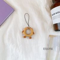 可爱卡通创意个性情侣面包手机指环挂绳防摔指环扣u盘挂件挂饰潮 硅胶指环-小女孩面包