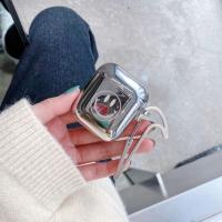 卡通电镀软壳项链耳机套Airpods1/2/3代海绵宝宝挂件pro苹果蓝牙 挂钩+软壳-微笑 苹果Airpods1/2代