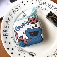 迷你小号可爱卡通耳机收纳包华为 苹果airpods数据线零钱整理盒子 蓝芝麻街 耳机数据线收纳包