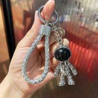 创意太空人宇航员汽车钥匙扣情侣挂饰机器人钥匙链男女书包挂件 太空人+银绳子