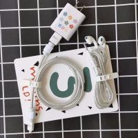 华为 荣耀9X/9xPro/Play3/20i/9i/8C/8x数据线保护套充电线缠绕绳 泫雅花(亮银)