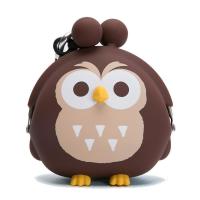 日本创意可爱硅胶零钱包 硬币包 耳机包 包挂 收纳包 挂件 咖啡色 啡色