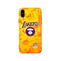 NBA湖人iPhone11Promax手机壳XS猛龙APE苹果78Plus磨砂软XR潮男12 ape湖人相框磨砂黄软壳