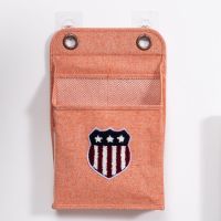 墙面收纳挂袋门后床头电脑手机收纳袋大号课桌作业收纳神器杂志袋 橙色盾牌