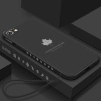 苹果7Plus手机壳枫叶8plus直边硅胶镜头全包防摔情侣6plus保护壳 黑色-枫叶[单壳] 苹果6/6s[4.7寸]