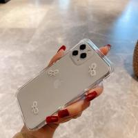 镶钻蝴蝶结适用11pro max苹果12手机壳iPhone8plus硅胶xr珍珠x女7 三个小珍珠蝴蝶结 加钻 透明 苹