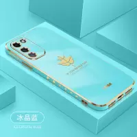 OPPOA55手机壳经典枫叶2直边电镀软壳超薄a55保护套高端侧图案 电镀枫叶[冰晶蓝]单壳 oppo[A55]
