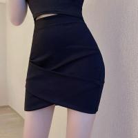 不规则半身裙女装2021夏季新款气质时尚性感包臀小黑裙辣妹短裙潮 黑色 [不规则紧身短裙] XS