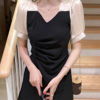 衣服女2021新款连衣裙女春夏小个子穿搭洋气ins超仙学生温柔风裙 黑色短款171 关注优先发货 S 95斤内