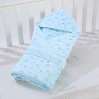 婴儿抱被新生儿包被春秋冬初生加厚外出被子产房包裹襁褓宝宝用品 水晶绒小熊蓝(85cm*85cm)
