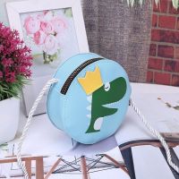 韩版儿童小腰包恐龙斜挎包男童女童潮包可爱背包时尚胸包宝宝包包 恐龙圆包