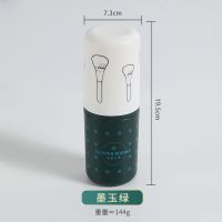 北欧风化妆刷收纳桶眼线笔刷具筒收纳盒眉笔筒防尘携带式有盖旅行 花语之夜-绿