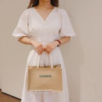 无印同款MUJI麻布手提收纳购物环保亚麻覆膜防水布袋清新日系ins 大号:我提麻袋都好看