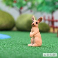 玛奇乐仿真动物模型牧场家禽农场鸡鸭鹅牛羊马狗猫兔子猪实心摆件 站立兔(5.5*2.2厘米)
