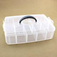 塑料透明手提有盖分格乐高大号整理箱积木袜子首饰品桌面收纳盒子 大号一层透明