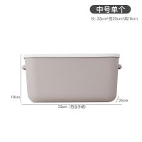 日式收纳箱大号卡通色衣服被子整理箱儿童杂物收纳盒桌面学生宿舍 浅咖色 中号10L