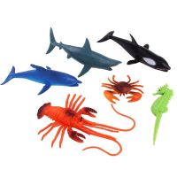 仿真海洋生物软胶玩具模型海底世界海豚大白鲨鱼类套装益智动物 海洋模型