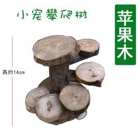 苹果木宠物健身跳台广场仓鼠磨牙玩具松鼠龙猫用品原木跳板笼DIY 攀爬树桩（小号）