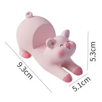 可爱的小猪手机支架女生生日礼物工艺品家居摆件治愈系桌面小摆件 HC005粉色趴着小猪1只