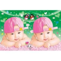 婚房装饰娃娃画结婚生子双胞胎宝宝画民俗年画高室内装饰画喜庆 K01 57x42cm