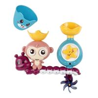 宝宝洗澡玩具婴儿童转转乐轨道球玩水轨道花洒水上戏水玩具大积木 小猴转转乐