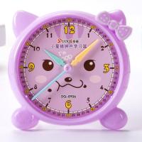 多奇大号小猫钟点学习器儿童早教具益智联动钟面表盘模型学生钟表 8906#手动钟面紫色