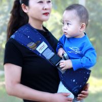 抱娃神器婴儿背带外出简易多功能孩子儿童背带宝宝背带前抱式腰凳 普通款(星空蓝)