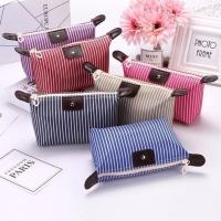 韩版条纹饺子包化妆包水饺包折叠防水化妆包洗漱包女士浴包旅行包 红色 1个装