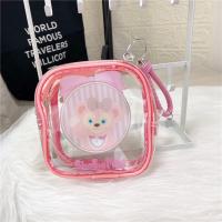 卡通小熊大容量超火透明化妆包少女旅行便携洗漱用品收纳包洗澡袋 粉色雪利口红包+粉绳