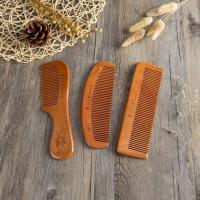 天然木梳子桃木梳家用防静电檀木梳卷发梳女可爱学生按摩梳防脱发 带把形+月牙形+长方形