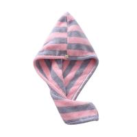 干发帽强吸水速干女加厚浴巾毛巾套装成人学生可爱包头洗澡大裹巾 双色条纹一条装